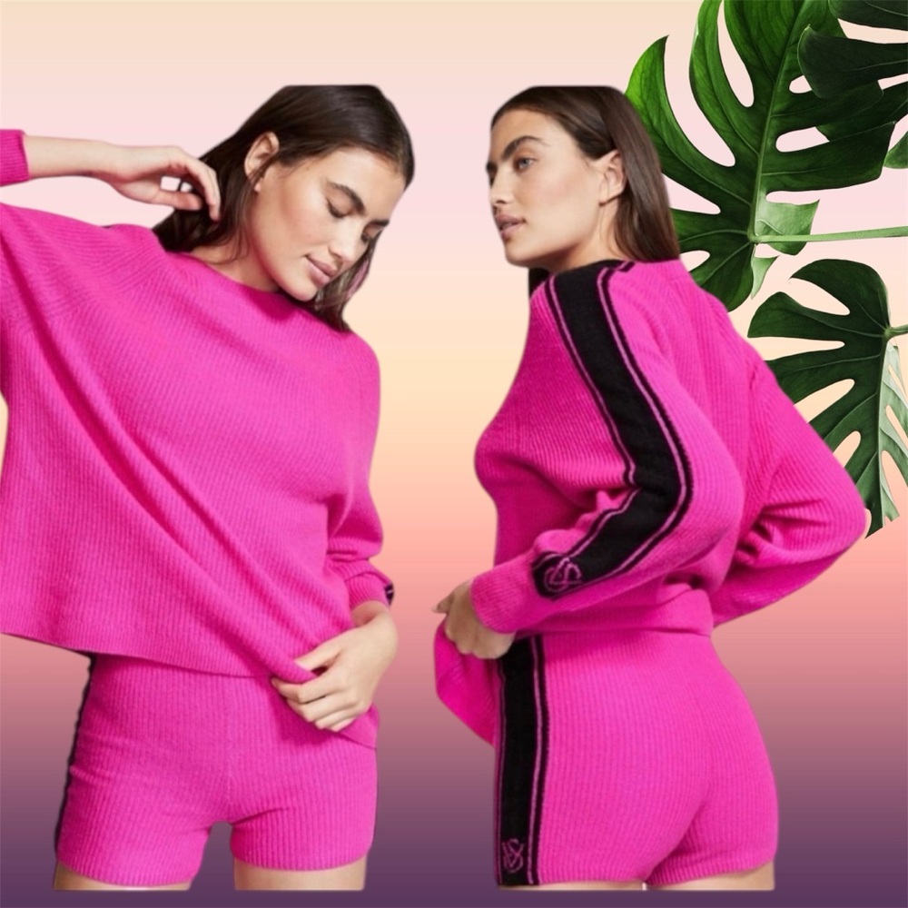 NEW LARGE VICTORIA'S SECRET Luxury 100% Cashmere Short & Sweater gift Set